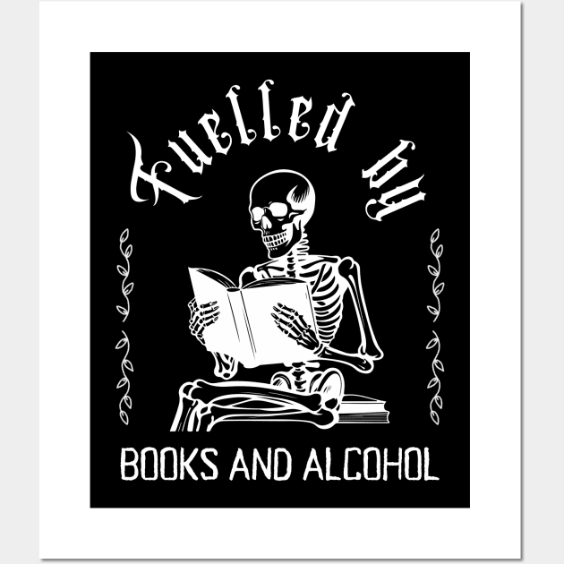 Halloween Fuelled by Books and Alcohol Wall Art by Stumbling Designs